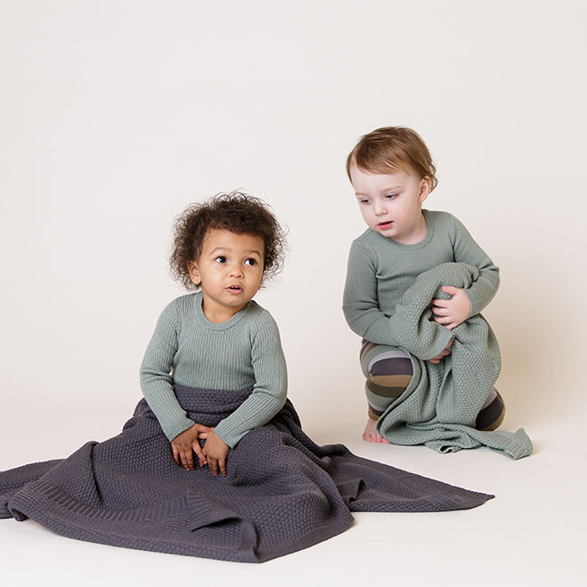 Seed Stitch Merino Blanket