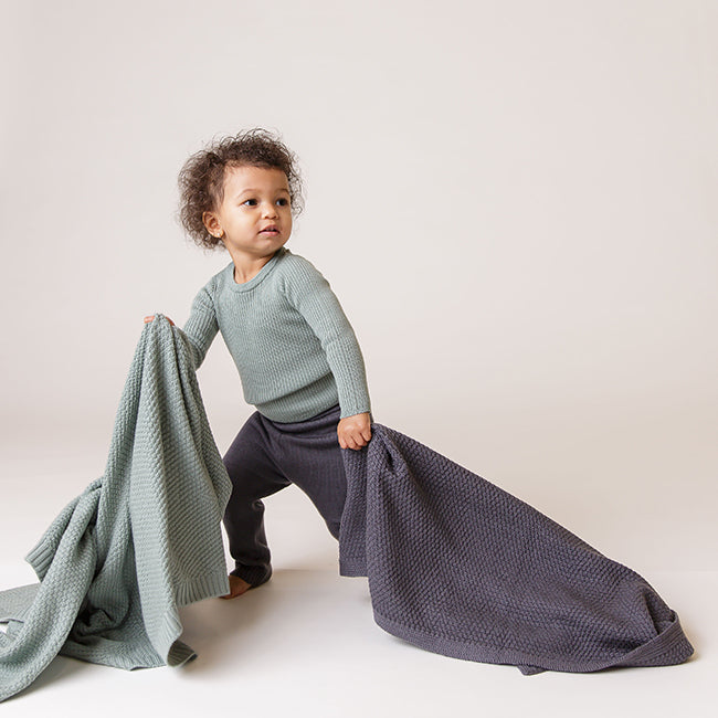 Seed Stitch Merino Blanket