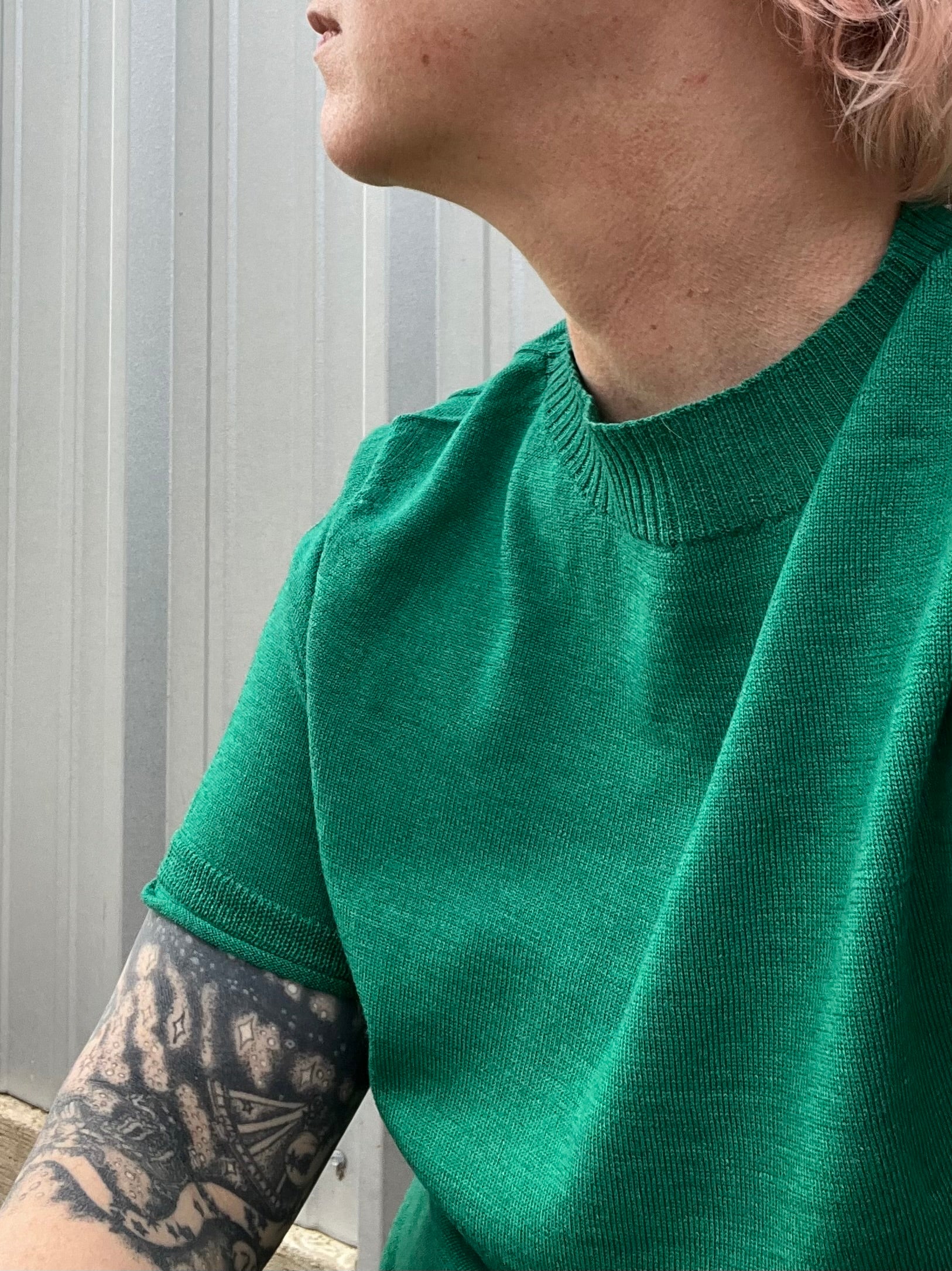 Midweight Clio Sweater Tee - Emerald